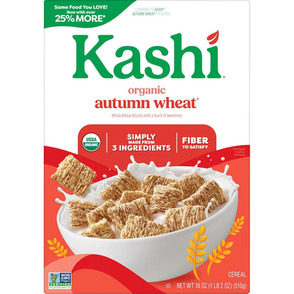 Kashi Autumn Wheat Whole Grain Cereal – Wellness Pantry Staple for Daily Fiber & Sustained Energy, 18oz