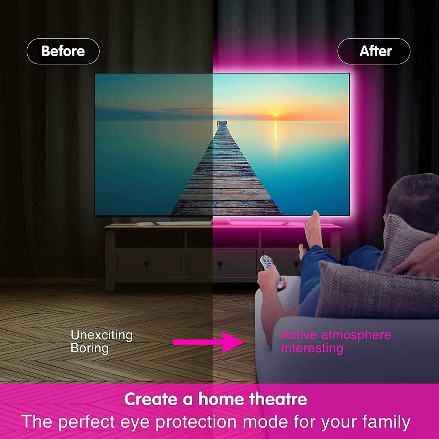 Keepsmile LED Strip Lights for Party – Music Sync RGB Strip with Bluetooth App and Remote for Living Room and Bar