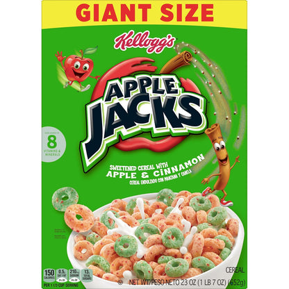 Kellogg's Apple Jacks Cereal – Kid-Approved Weekday Breakfast for the Family Table, 23oz Box