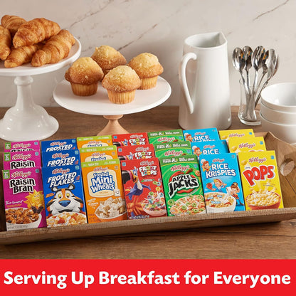Kellogg's Cereal Variety Pack – Streamlined Bulk Pantry Staple, 48 Single-Serve Boxes