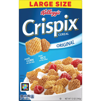 Kellogg's Crispix Cereal – Family Breakfast for Kids' Lunchboxes, Ready-to-Eat Rice and Corn Cereal