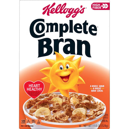 Kellogg's Frosted Bran Cereal – Low-Fat Whole Grain Breakfast for Cholesterol-Conscious Shoppers, Pantry Staple