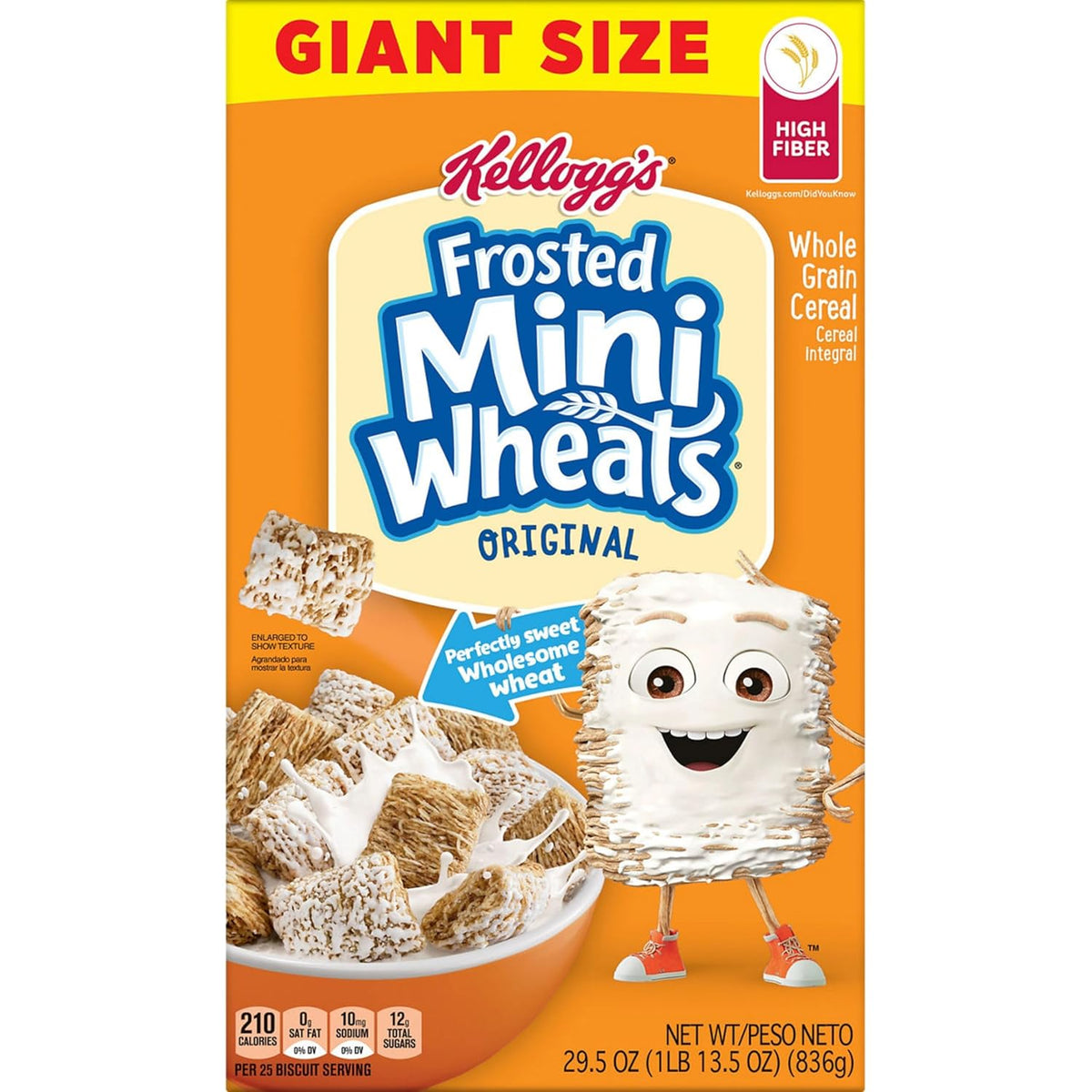Kellogg’s Frosted Mini-Wheats – Low-Fat Whole Grain Cereal for Mindful Mornings and IBS-C Digestive Support, 29.5oz Giant Box