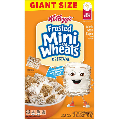 Kellogg’s Frosted Mini-Wheats – Low-Fat Whole Grain Cereal for Mindful Mornings and IBS-C Digestive Support, 29.5oz Giant Box