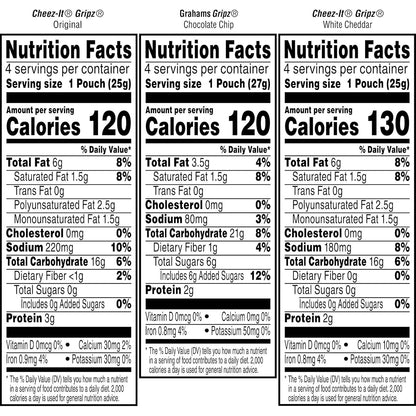 Kellogg's Gripz Sweet and Salty Snack Crackers – Single-Serve Pouches Perfect for Kids' Backpacks and Lunchboxes