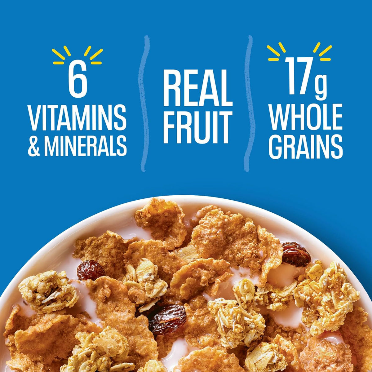 Kellogg's Raisin Bran Crunch – Low-Fat Bran Cereal with 17g Whole Grain for Weight-Conscious Adults, 24.5 oz