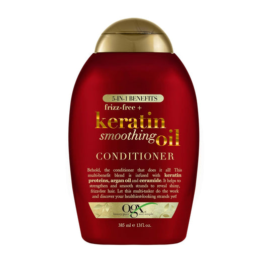 keratin, argan oil, and ceramides blend for smoothing and strengthening