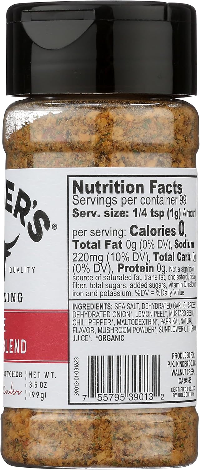 KINDERS Organic The Steak Blend Seasoning, 3.5 OZ – Clean-Label Pantry Staple for Wellness-Minded Home Cooks