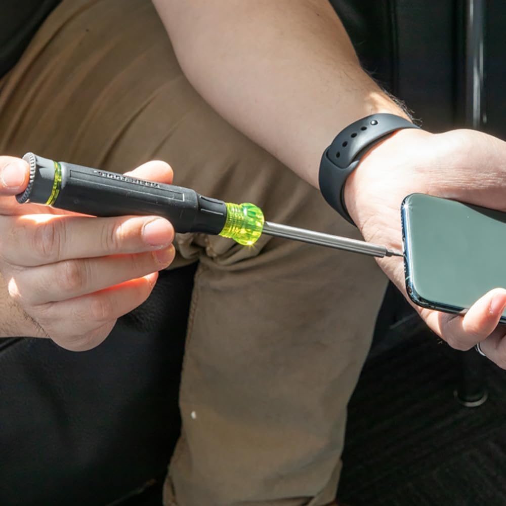 Klein Tools 27-in-1 Precision Screwdriver Replacing a Full Bit Case in One Slim Pocket Tool