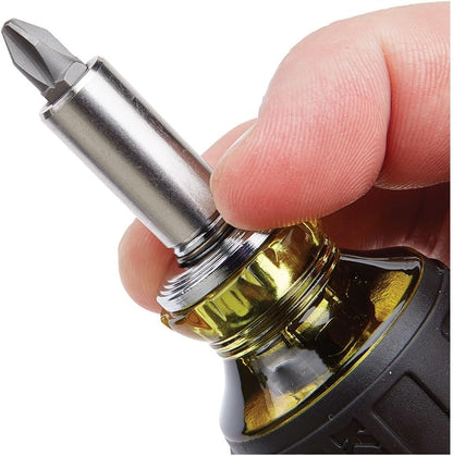 Klein Tools 32308 Stubby 8-in-1 Screwdriver – Replace Eight Drivers with One Compact Tool