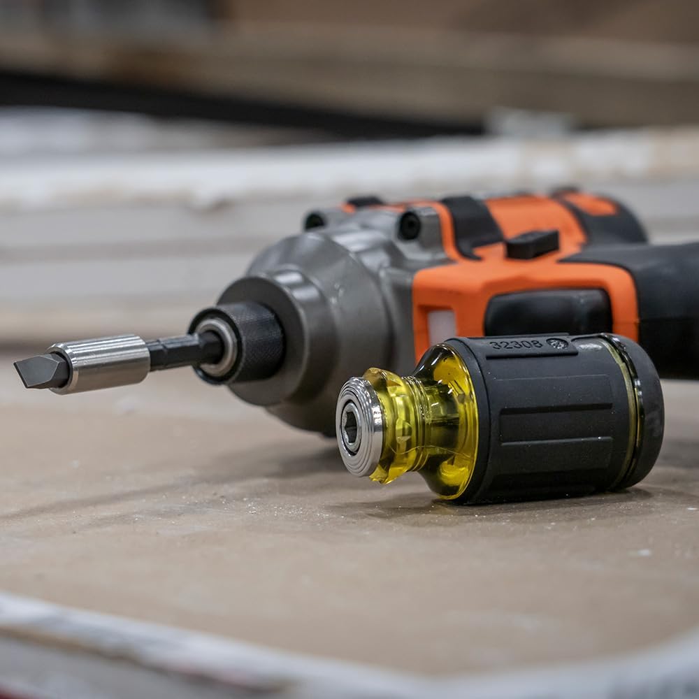 Klein Tools 32308 Stubby 8-in-1 Screwdriver – Replace Eight Drivers with One Compact Tool