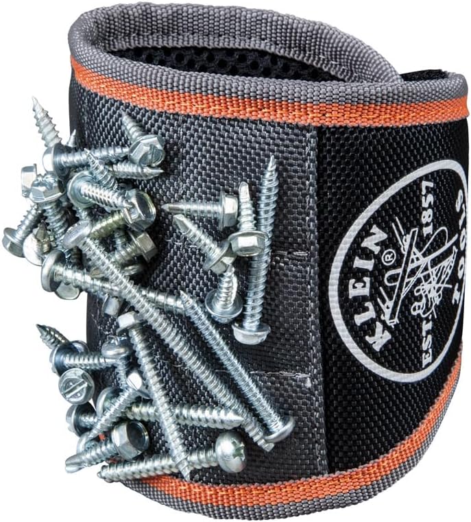 Klein Tools 55895 Magnetic Wristband – Reduce Overhead Dropped Hardware Risks on Ladders and Scaffolding