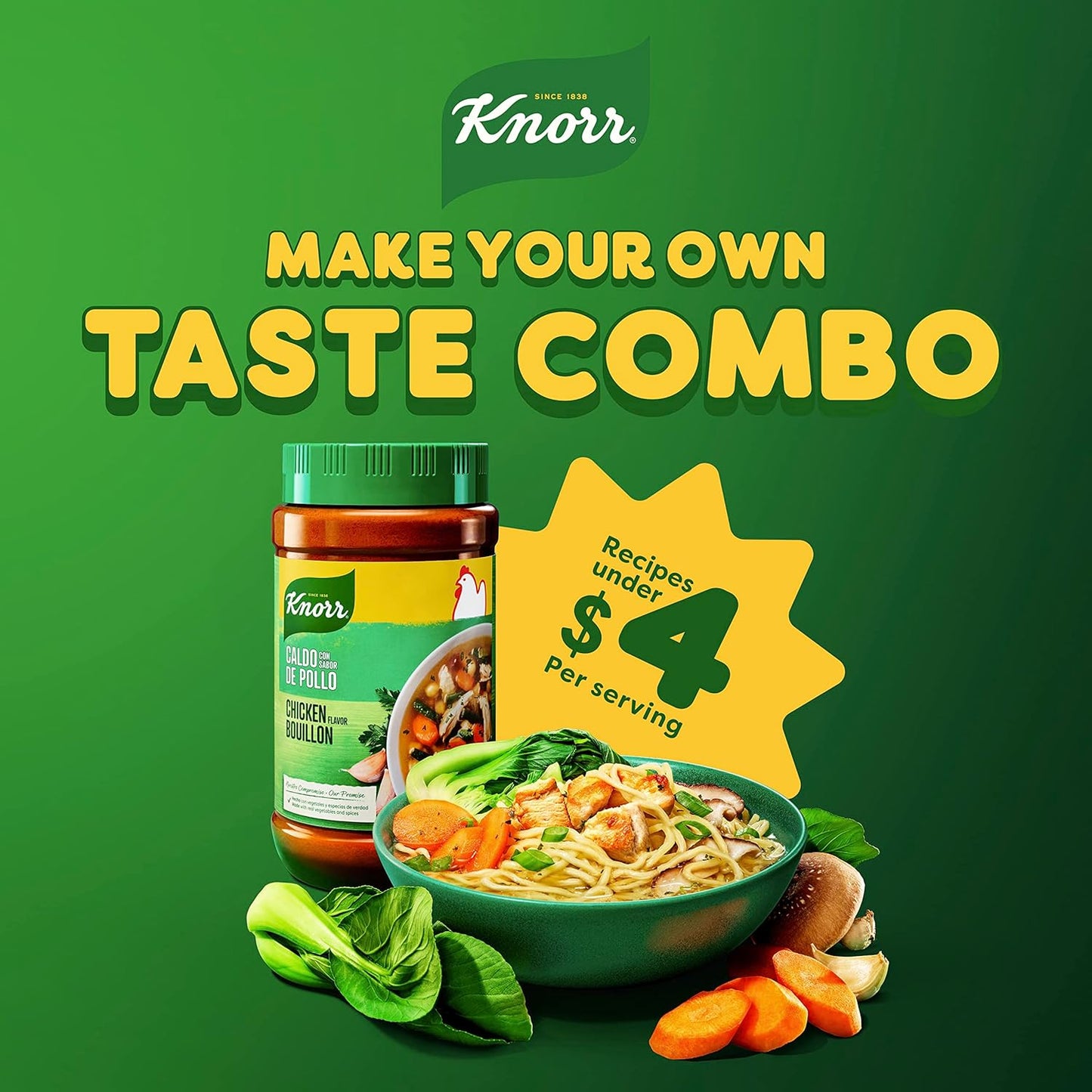 Knorr Granulated Chicken Bouillon – Family-Friendly Fat-Free Seasoning for Kid-Approved Meals, 32 oz