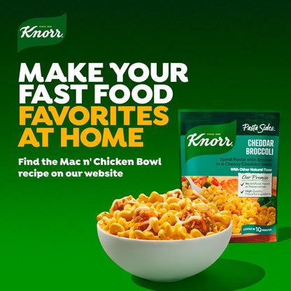 Knorr Pasta Sides Cheddar Broccoli Fusilli – Comforting Broccoli Pasta Side for Cozy Wind-Down Dinners