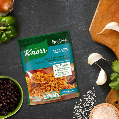 Knorr Rice Sides Taco Rice Just-Add-Water Side for Camping and RV Trips, 5.4 oz Pouch