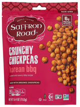 Saffron Road Korean BBQ Crunchy Chickpea Snack – Travel Friendly Protein Pack for Road Trips and Hiking, 6oz
