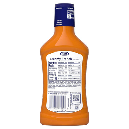 Kraft Creamy French Dressing – Picnic Table Dressing for Fresh Veggie Platters, 16 fl oz Bottle