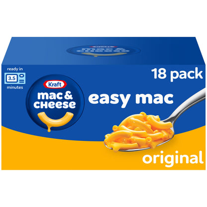 Kraft Easy Mac Single-Serve Mac & Cheese Packets – Easy Lunchbox Add-On for Picky Eaters