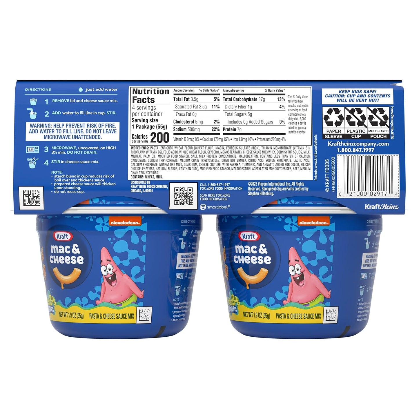 Kraft Mac & Cheese Cups Paw Patrol Comfort Food for Stressful Workdays and Self-Care Lunches 4 ct