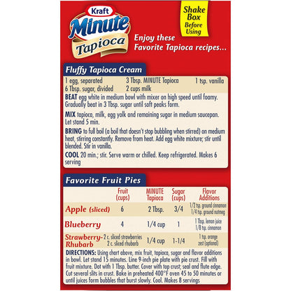 Kraft Minute Tapioca – Simple One-Box Pudding for Clutter-Free Pantry Cooking, 8 oz