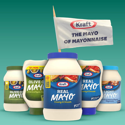 Kraft Real Mayo Creamy & Smooth Mayonnaise for Housewarming Gift Baskets and Practical Hostess Gifting, 30 fl oz Jar