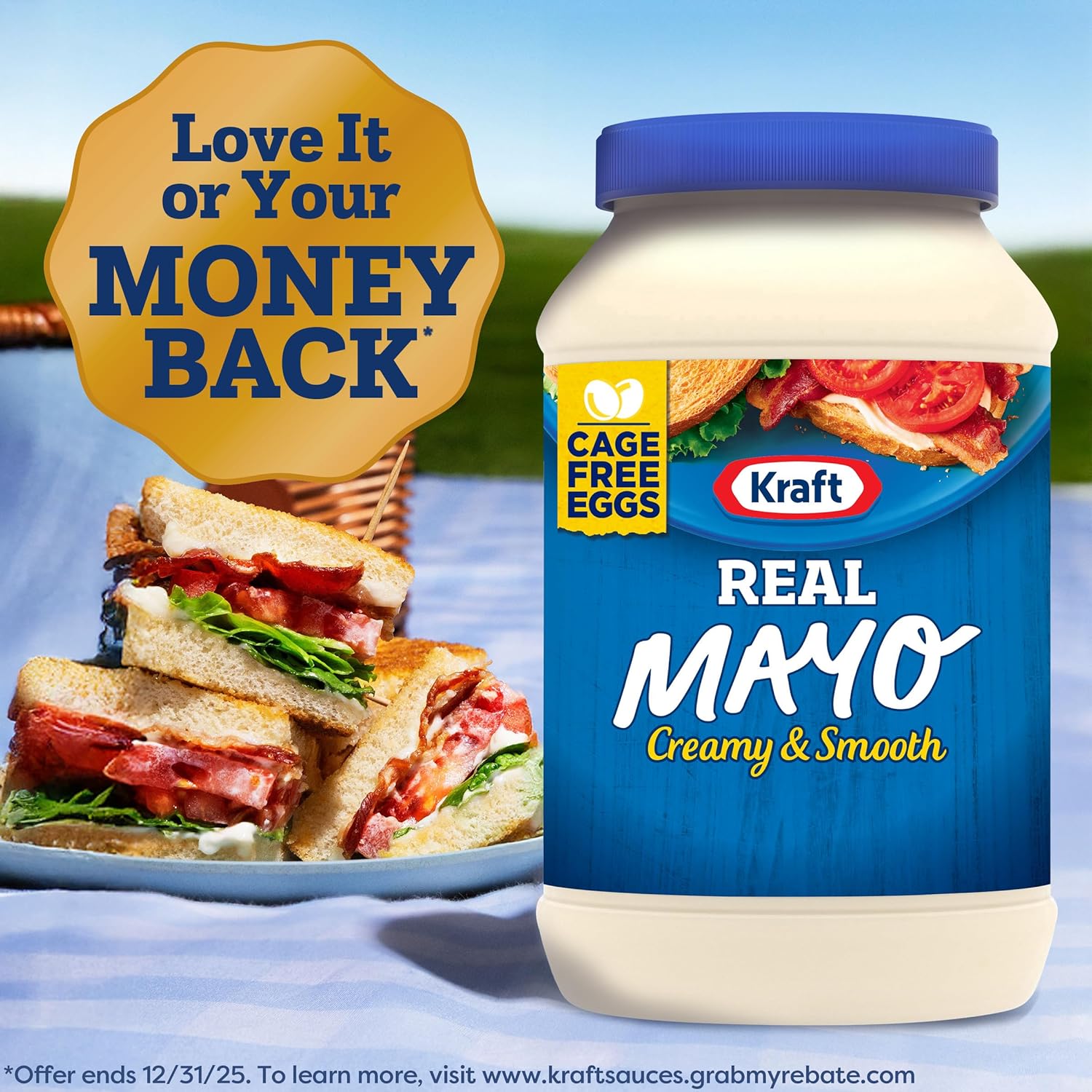 Kraft Real Mayo Creamy & Smooth Mayonnaise for Housewarming Gift Baskets and Practical Hostess Gifting, 30 fl oz Jar