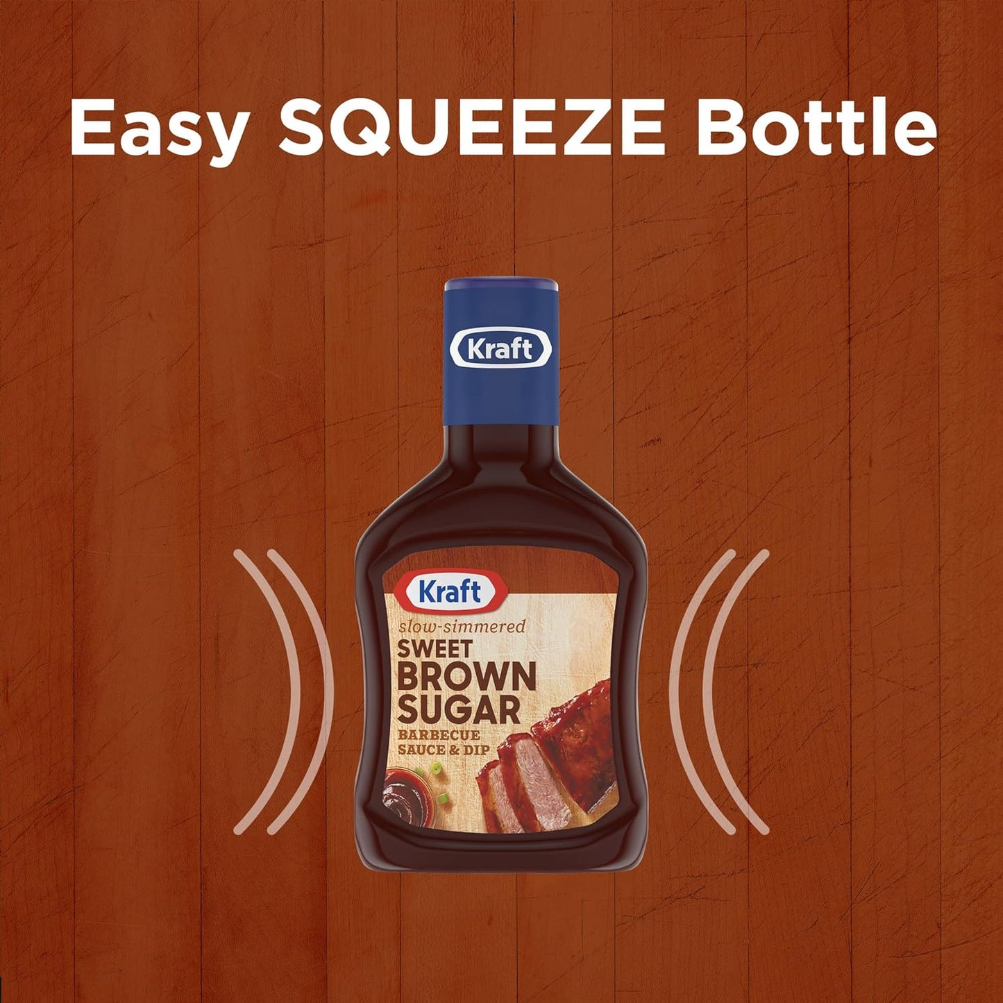 Kraft Sweet Brown Sugar Slow-Simmered Barbecue Sauce, 18 oz Single-Bottle Sauce for a Clutter-Free Pantry