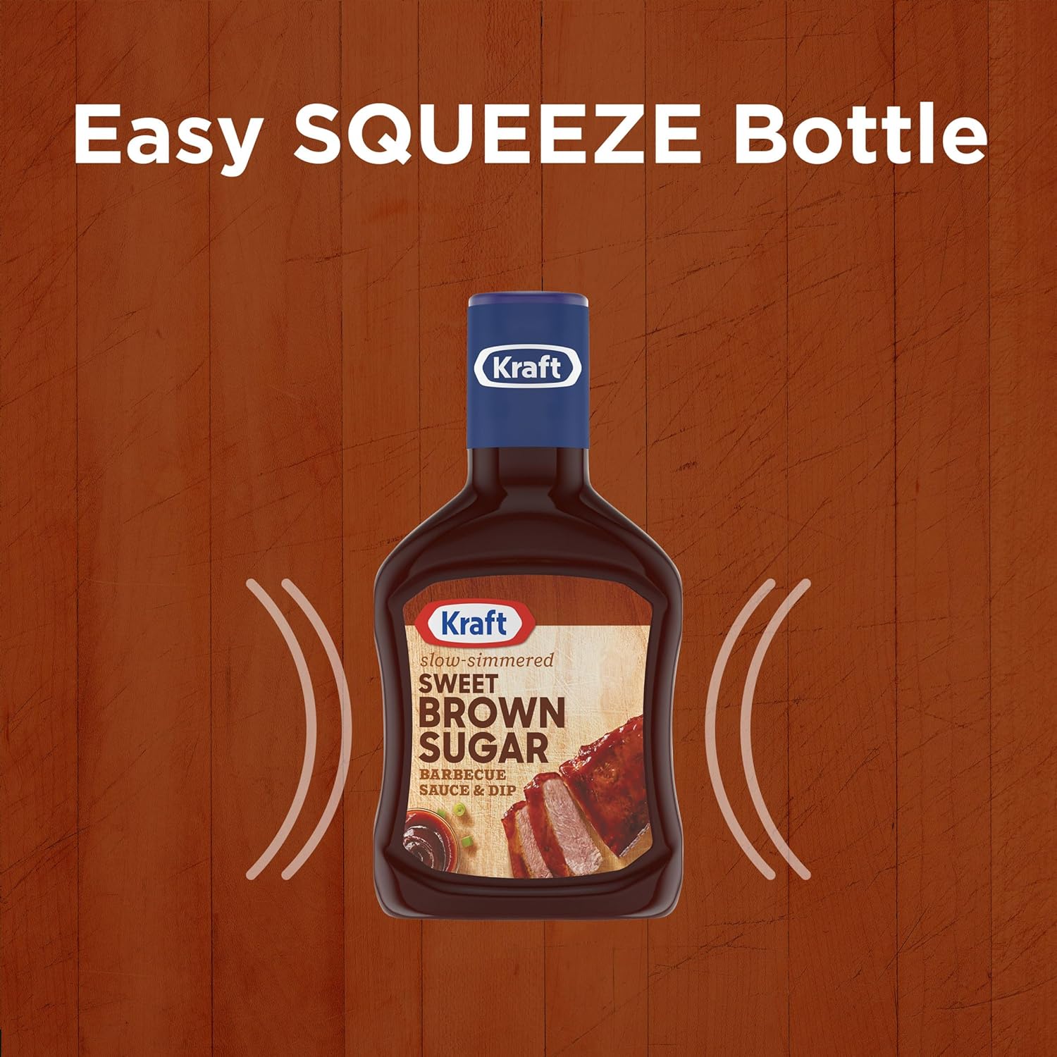 Kraft Sweet Brown Sugar Slow-Simmered Barbecue Sauce, 18 oz Single-Bottle Sauce for a Clutter-Free Pantry