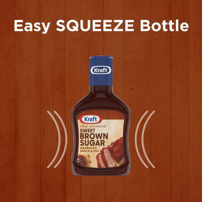 Kraft Sweet Brown Sugar Slow-Simmered Barbecue Sauce, 18 oz Single-Bottle Sauce for a Clutter-Free Pantry