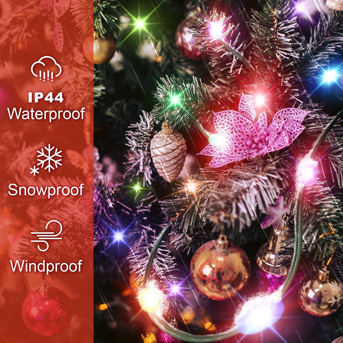 Kringle Bros Halo Christmas Tree Lights – Cozy Living Room Decor, 432 LED Teardrop String with Remote