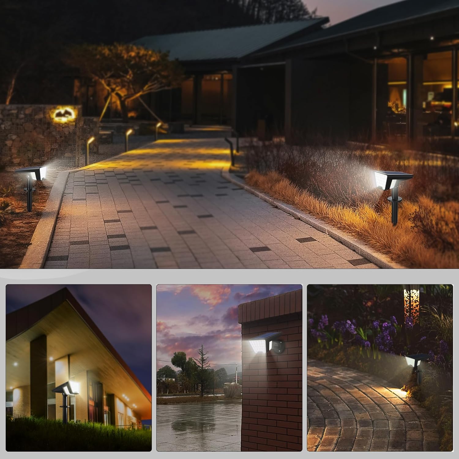 Kyson Solar Spot Lights Outdoor Waterproof, 53 LED Landscape Lighting for Patio, Garden Pathway, Driveway & Backyard Ambiance