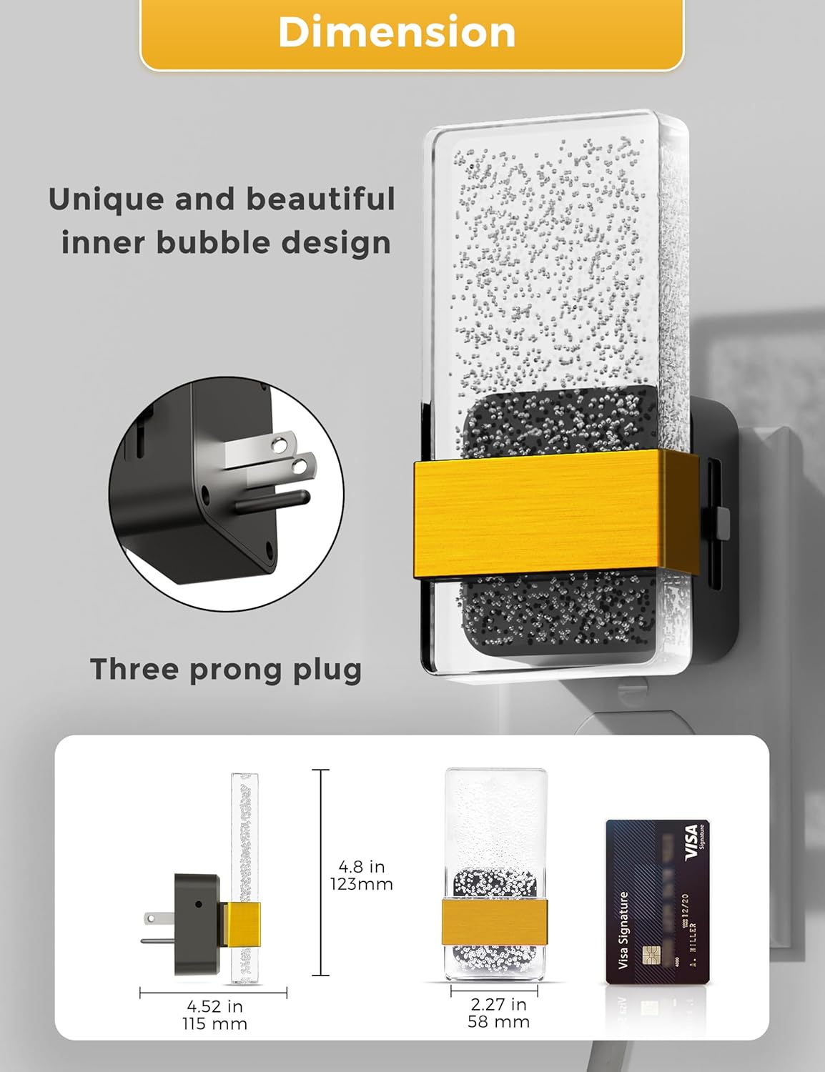 L LOHAS Bubble Night Light – Decorative Wall Sconce Style Plug In for Living Room and Bedroom, 3000K Soft White Accent