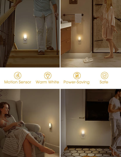 L LOHAS Motion Sensor Night Light – Child-Safe Plug-in Light for Nursery and Kids Room, Adjustable 30/60LM Warm White