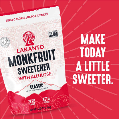 Lakanto Classic Monk Fruit Sweetener with Allulose – Family Friendly Sugar Swap for Kid Snacks and Baking