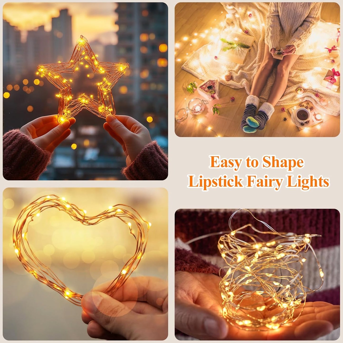 Lakumu LED Fairy Lights Rechargeable – Thoughtful Birthday Gift for Her, Cozy Bedroom Decor for Women and Mom