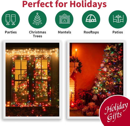 LAMPHOME 100 LED String Lights for Bedroom Aesthetic Cozy Ambient Lighting 21.6FT Multi-Color