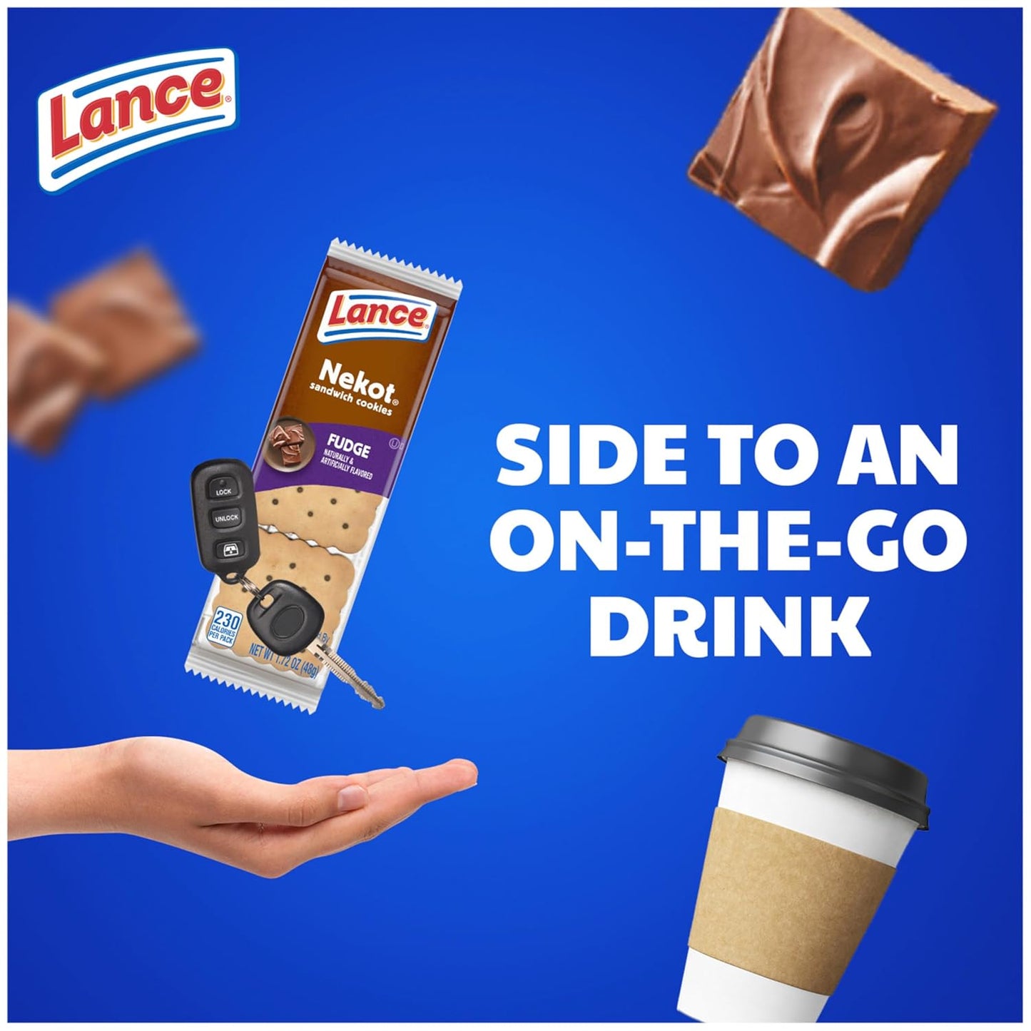 Lance Sandwich Cookies, Nekot Fudge, Individually Wrapped Travel Snack Packs for Road Trips and Commutes