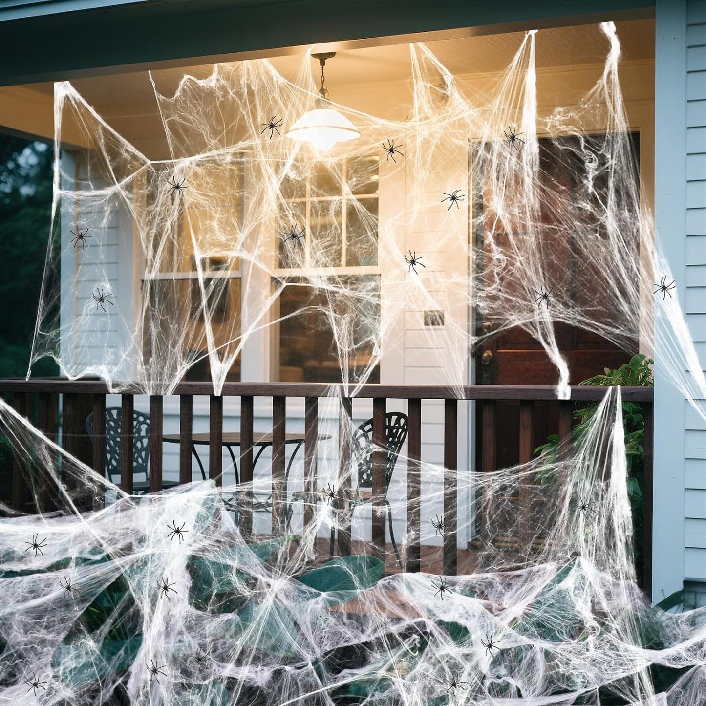 Land Guard 500 sqft Halloween Spider Web Decor Gift for Halloween Hosts and Home Stylists, Stretchy Polyester Cobweb with 10 Spiders