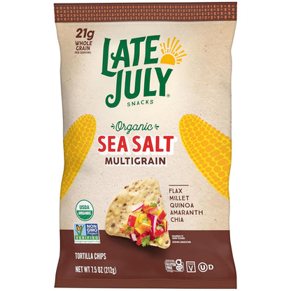 Late July Organic Sea Salt Multigrain Tortilla Chips – Non-GMO Lunch Bag Staple for Health-Conscious Adults