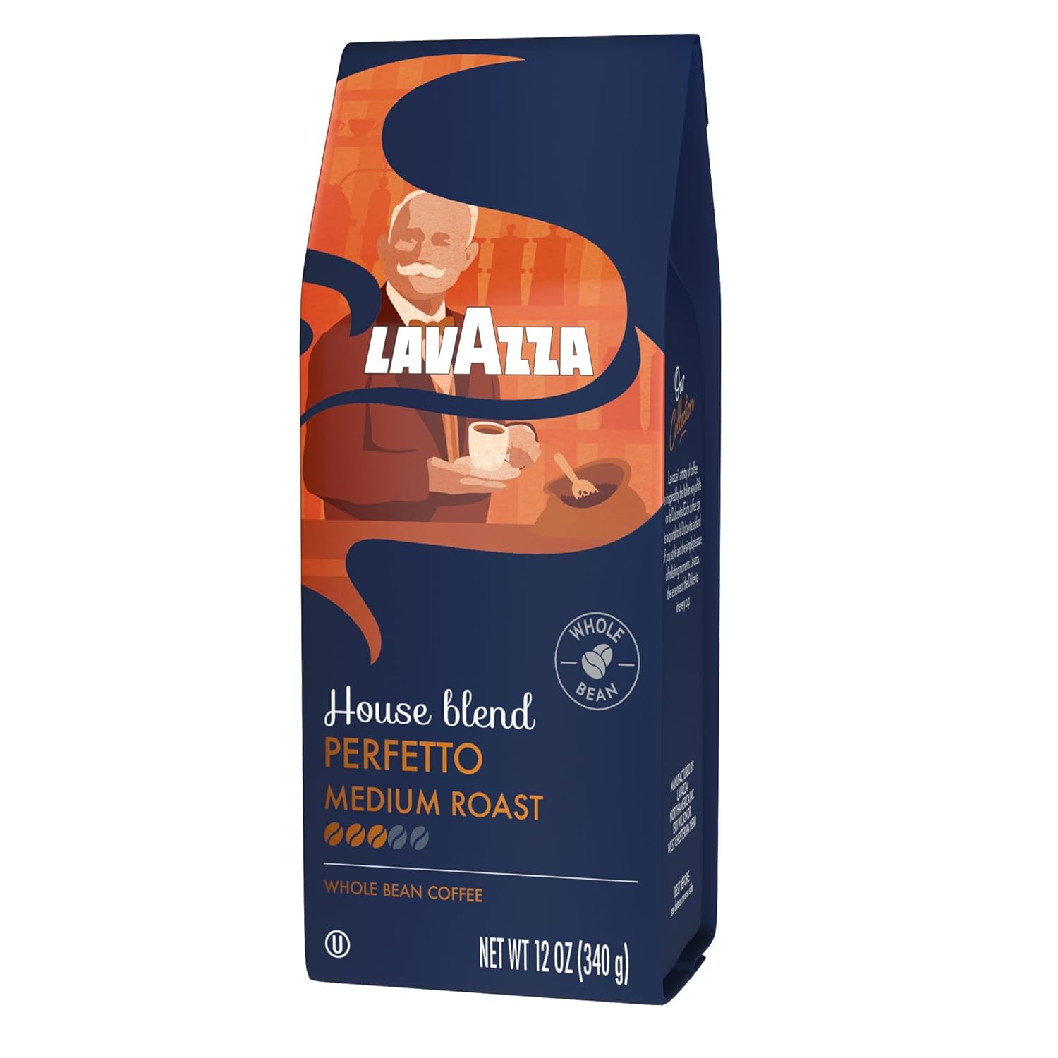 Lavazza House Blend Perfetto Whole Bean Coffee 12oz – Premium Italian Coffee for Elevated Home Bars, Crafted Arabica Medium Roast