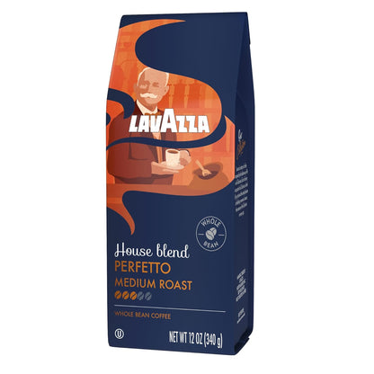 Lavazza House Blend Perfetto Whole Bean Coffee 12oz – Premium Italian Coffee for Elevated Home Bars, Crafted Arabica Medium Roast