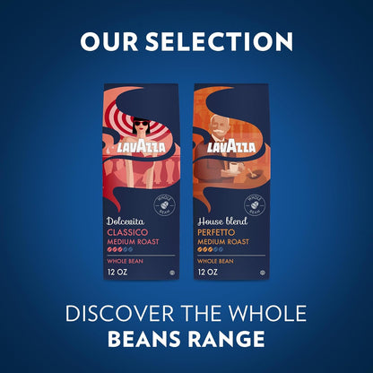 Lavazza House Blend Perfetto Whole Bean Coffee 12oz – Premium Italian Coffee for Elevated Home Bars, Crafted Arabica Medium Roast