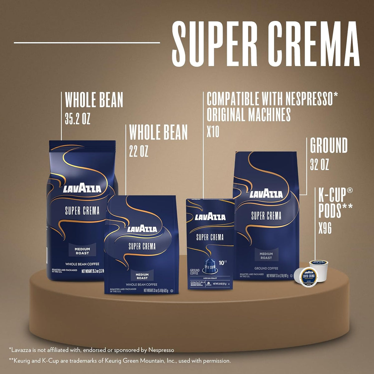 Lavazza Super Crema Aluminum Capsules for Nespresso Original Machines – Clean Single-Serve Espresso for Uncluttered Kitchens