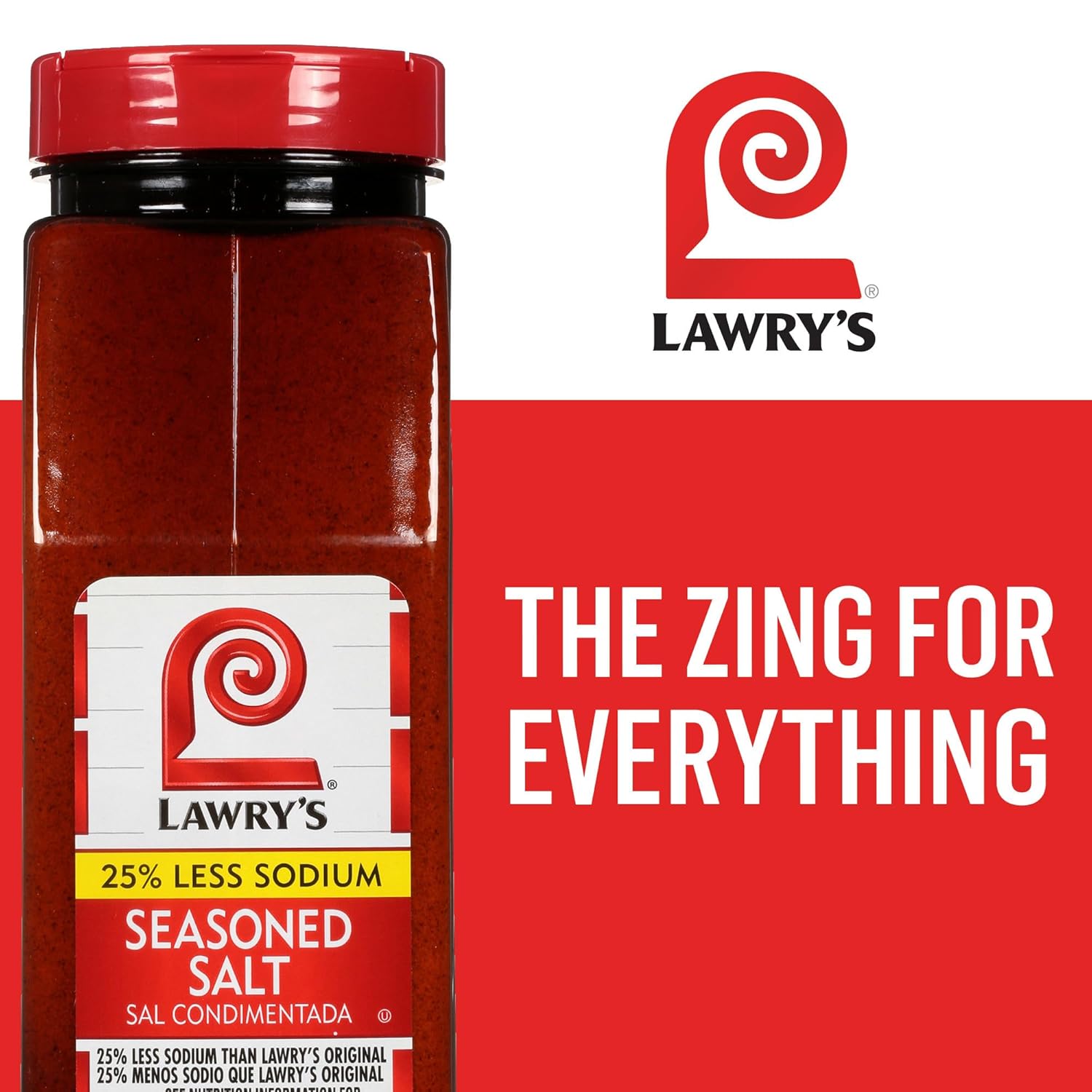 Lawry's 25% Less Sodium Seasoned Salt – Bulk Seasoning for Catering Kitchens, Prep Lines and Banquet Stations