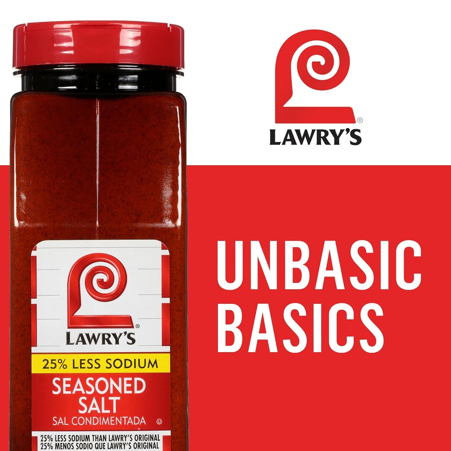 Lawry's 25% Less Sodium Seasoned Salt – Bulk Seasoning for Catering Kitchens, Prep Lines and Banquet Stations