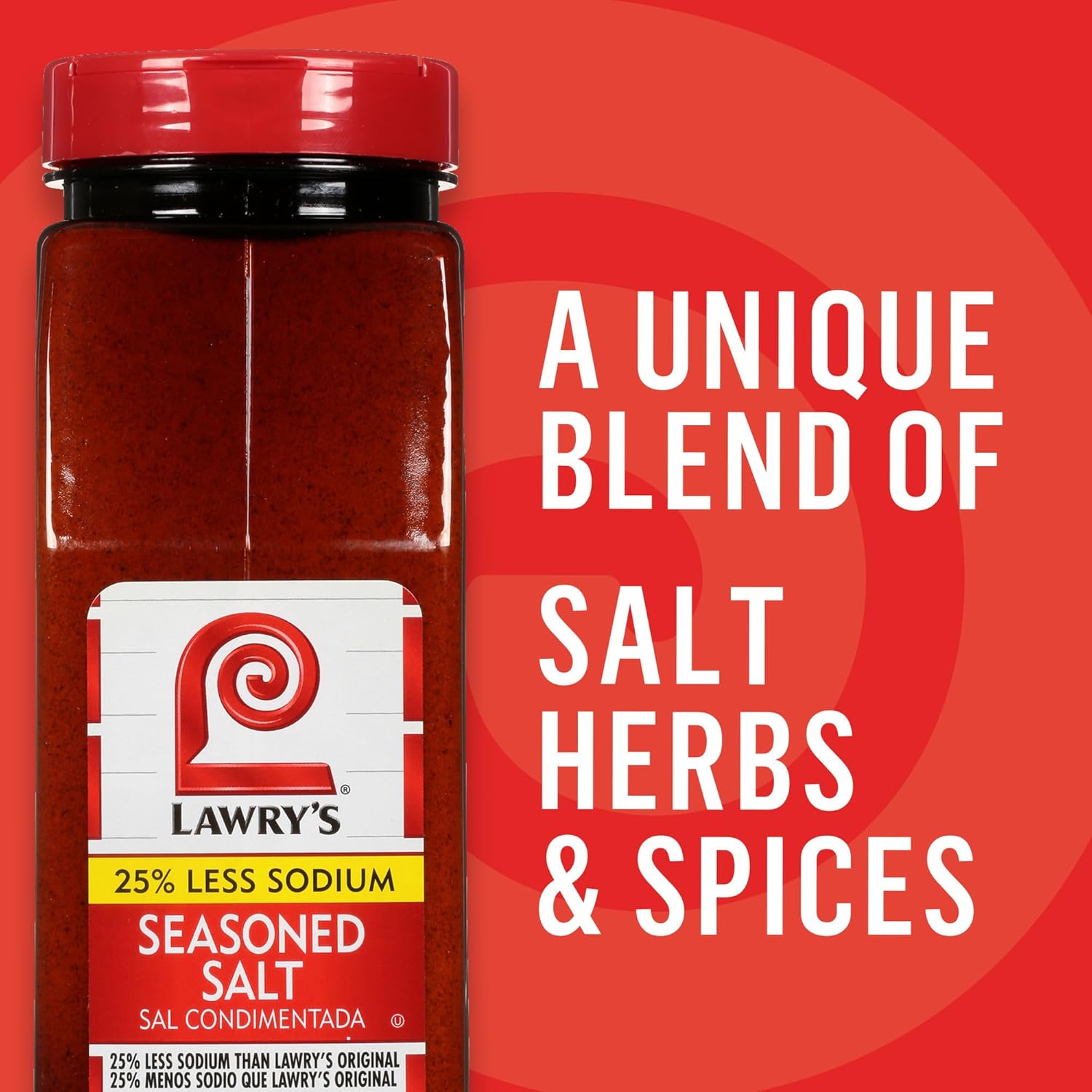 Lawry's 25% Less Sodium Seasoned Salt – Bulk Seasoning for Catering Kitchens, Prep Lines and Banquet Stations
