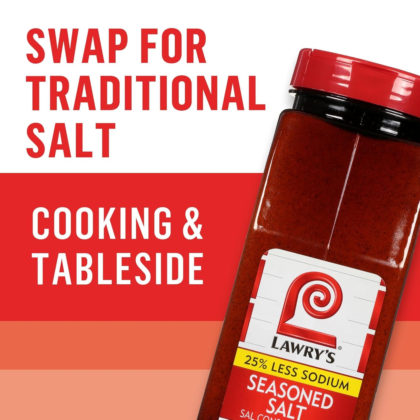 Lawry's 25% Less Sodium Seasoned Salt – Bulk Seasoning for Catering Kitchens, Prep Lines and Banquet Stations