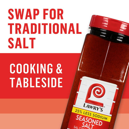 Lawry's 25% Less Sodium Seasoned Salt – Bulk Seasoning for Catering Kitchens, Prep Lines and Banquet Stations