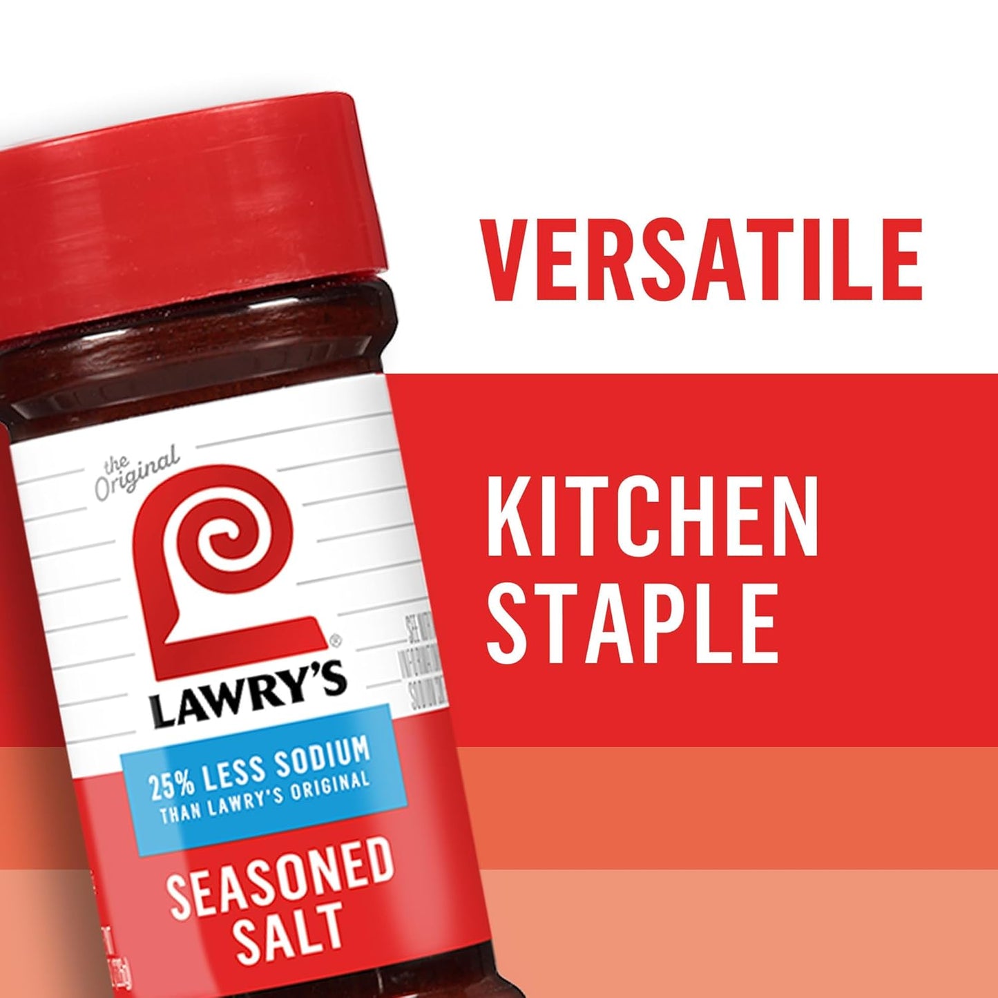 Lawry's 25% Less Sodium Seasoned Salt – Wellness Kitchen Seasoning for Sodium-Conscious Meal Prep