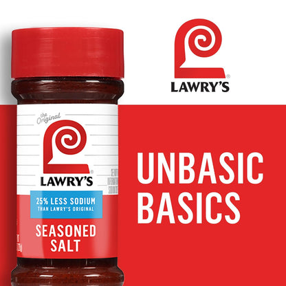 Lawry's 25% Less Sodium Seasoned Salt – Wellness Kitchen Seasoning for Sodium-Conscious Meal Prep